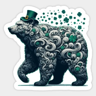 Happy st patricks day funny green bear Sticker